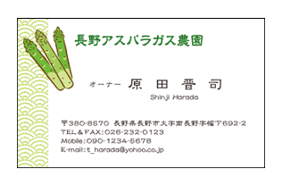 アスパラガスイラスト入りアスパラガス農園名刺